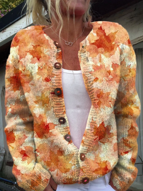 Briarwood | Cardigan en maille feuilles d'érable